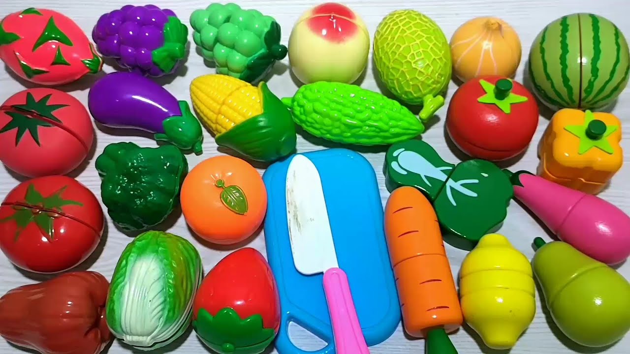 🔴Buah Anggur dan Jeruk Lemon - Memotong Buah Buahan Dan Sayuran Mainan -  Semangka Wortel Tomat Sawi