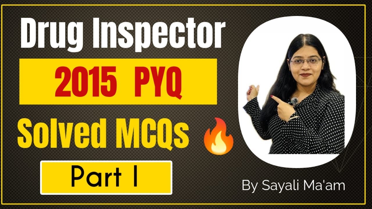 MPSC Drug Inspector 2015 Question Paper | Solved MCQs | Part-1