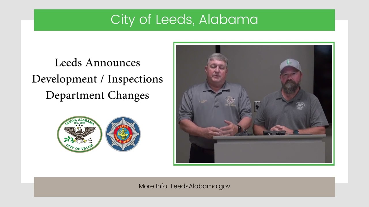 City of Leeds Announces Development / Inspections Department Changes