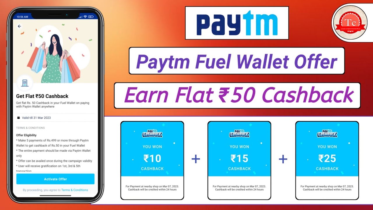 Paytm Fuel Wallet Offer | Get Flat ₹50 Cashback In Fuel Wallet | Paytm New Scan & Pay Offer