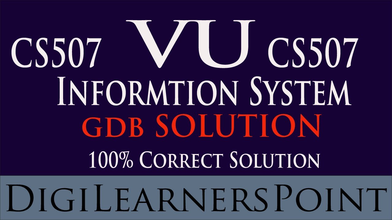 Solution of CS507 GDB Fall 2020|Complete Guidelines|DigilearnersPoint