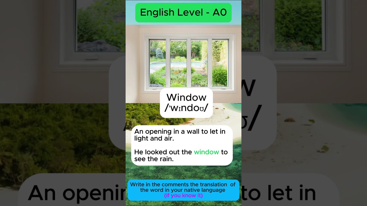 Window #facts #home #learnenglish #englishspeaking #vocabulary  #quiz  #window