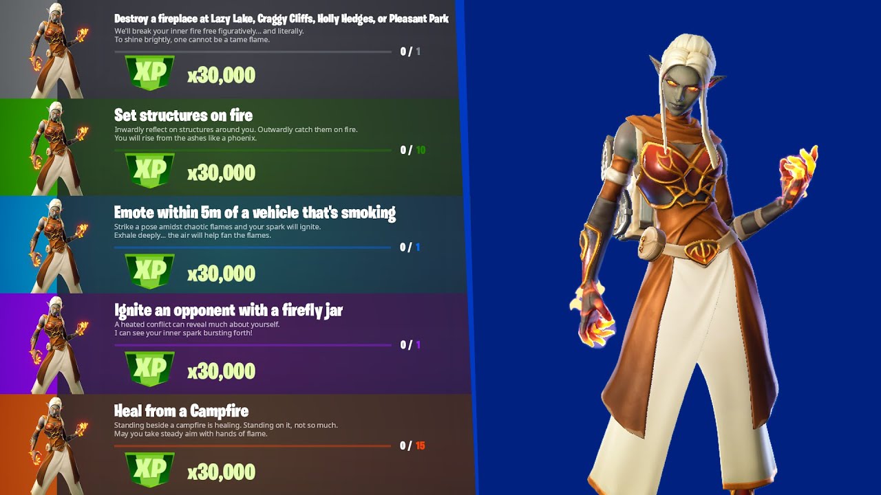 NEW NPC Ember Location & Punchcard! How to destroy a fireplace? FAST challenge guide! [Fortnite S8]