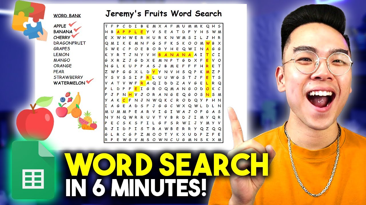 How to Make a WORD SEARCH Puzzle in Google Sheets! *6-Minute Tutorial*