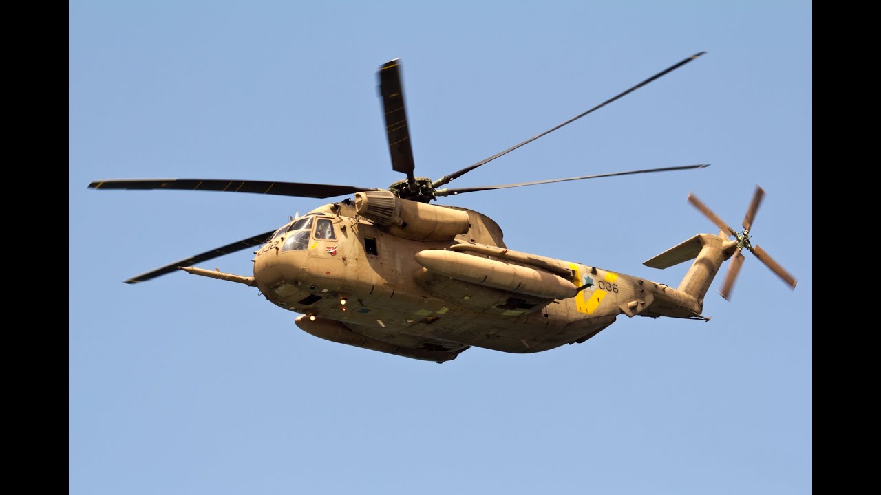 Israeli air force Sikorsky CH-53 Sea Stallion landing in north Israel.