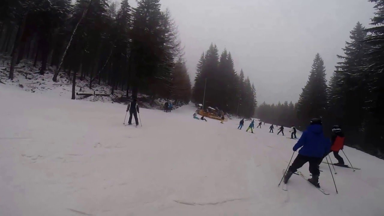 Zjazd nartostradą Puchatek na Szrenicy
