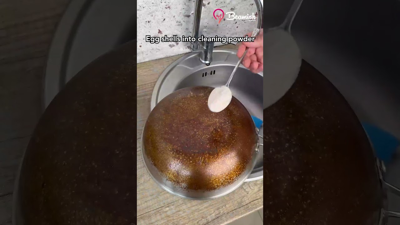 Egg shells into cleaning powder! #easy #eggshell #cleaning #trick