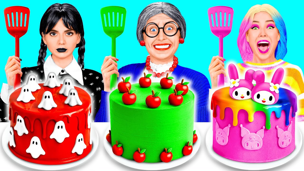 Sfida Di Cucina — Wednesday vs Nonna | Fantastici Trucchi Alimentari Fun Fun Challenge