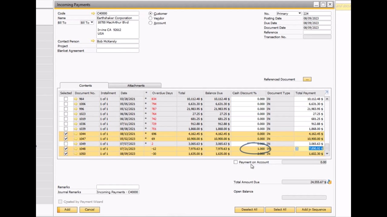 Accounts Receivable - Incoming Payments | SAP Business One