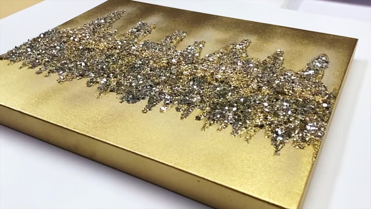 66. Something GLITTERY! | Spray paint with glitter and crushed glass tutorial