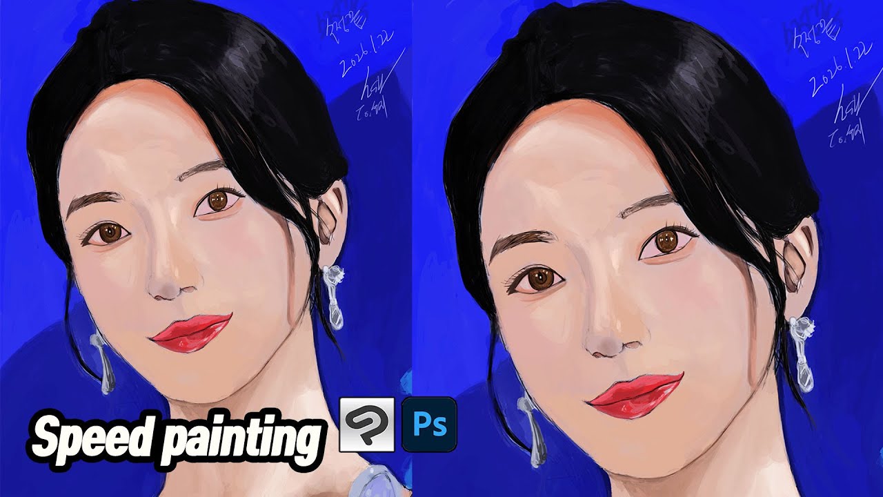 Suzy Digital Painting Process | 수지의 청순한 분위기를 담은 인물화 채색 과정 full ver.
