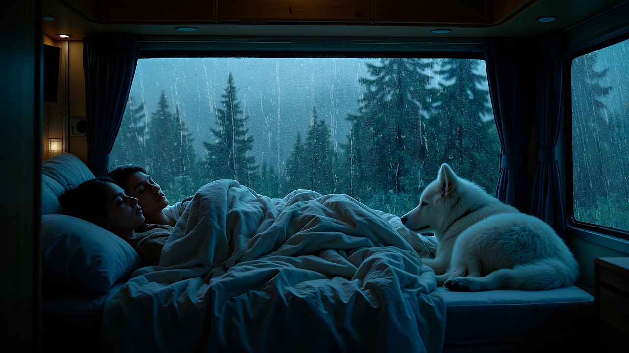 Relaxing the Mind as Heavy Rain Lashes the Car | Soft Piano for Deep Sleep & Stress Relief