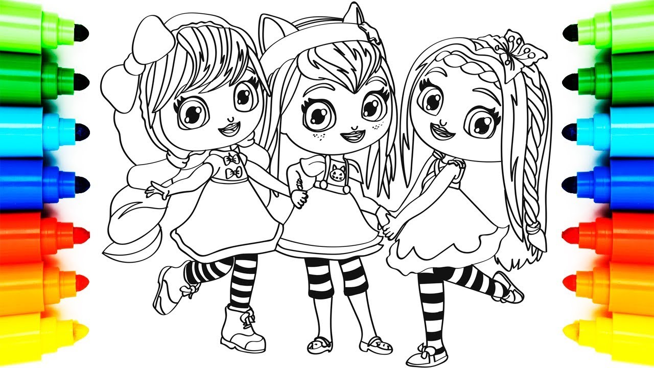 How to Draw Little Charmers, Coloring Pages for Children | Animation Learning Drawing