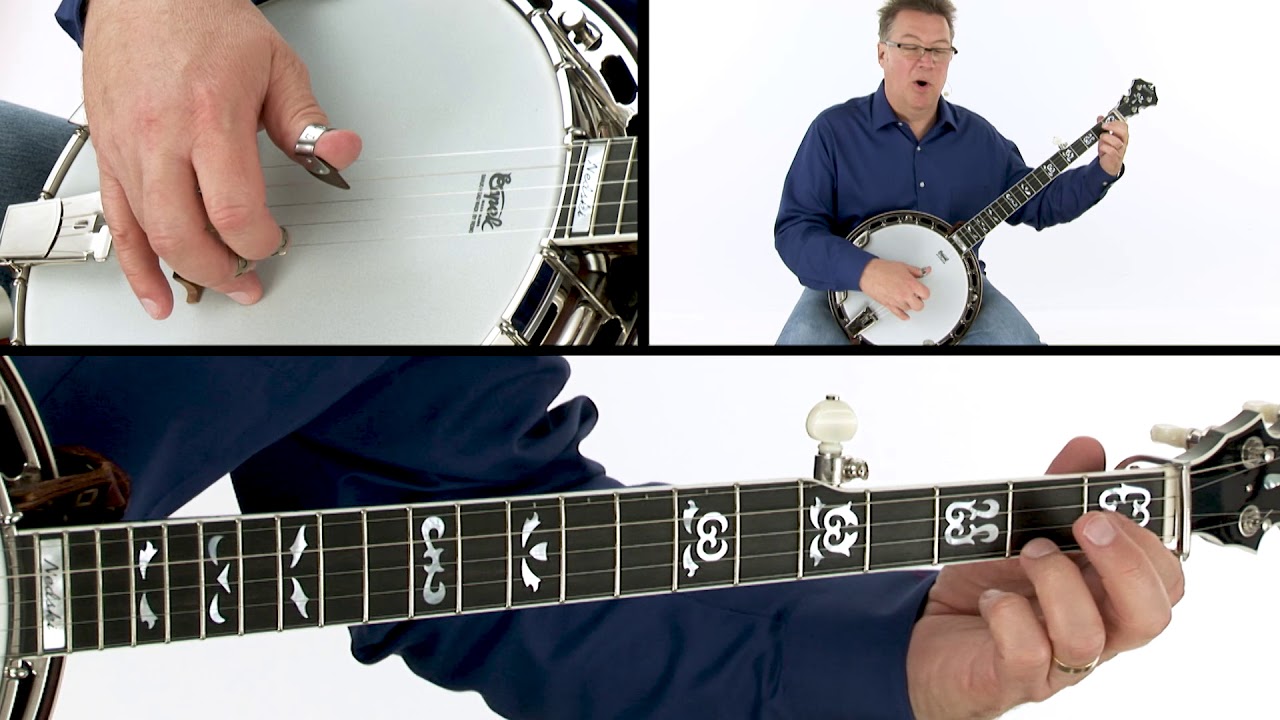 Banjo Lesson - G, C & D Double Stops with Roll - Demonstration - Ned Luberecki