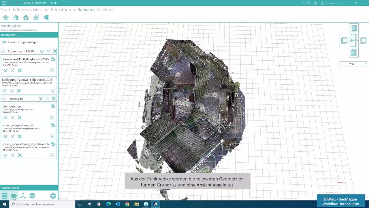 rmDATA 3DWorx - GeoMapper Workflow Hochbauplan
