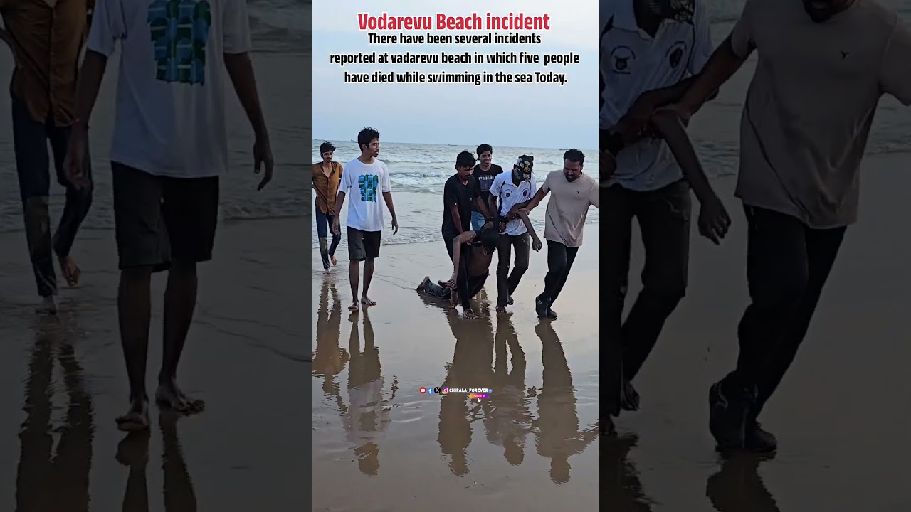 Today Evening incident at Vodarevu Beach ⛱️ 3 Members Died 2 Members Missing 😭 || Chirala Beach ||