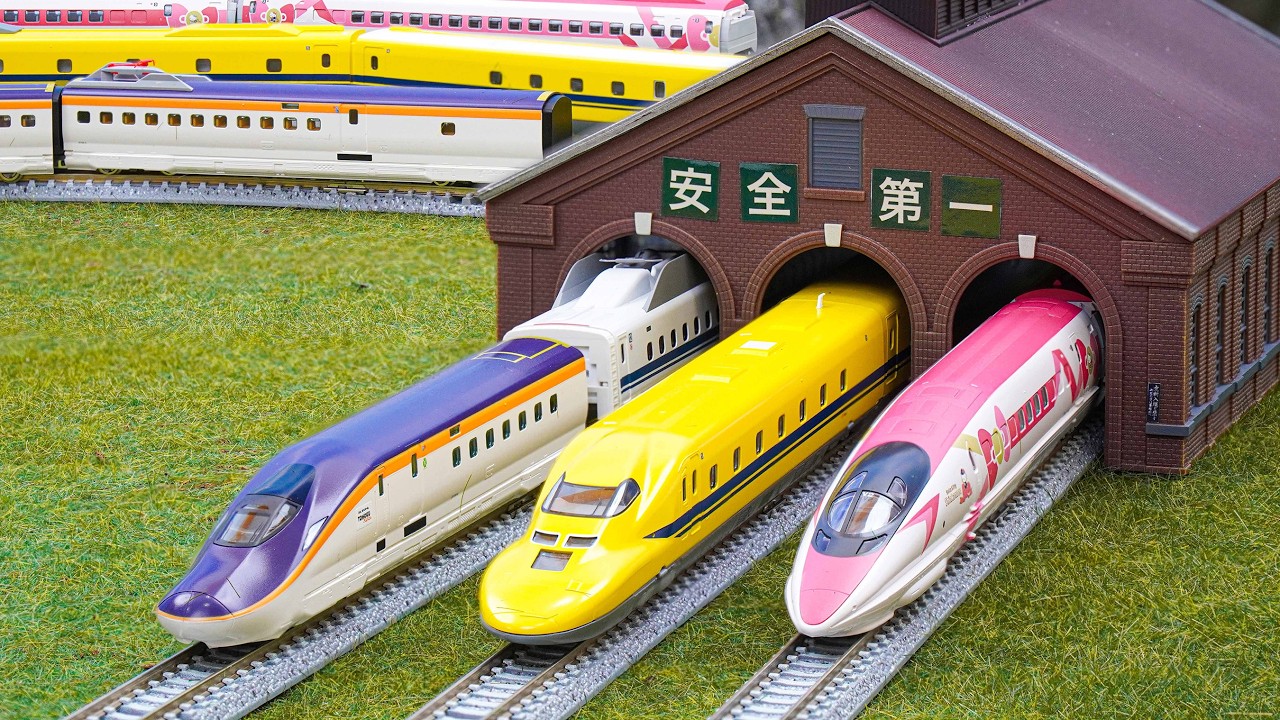 Kato N Scale E7 / W7 “Kagayaki” Transport Containers through Tunnels, City | Model Train Collection