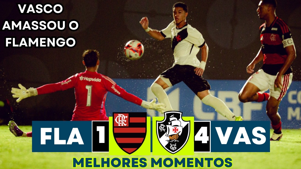 Flamengo 1x4 Vasco - Melhores Momentos (Completo) Brasileiro Sub20