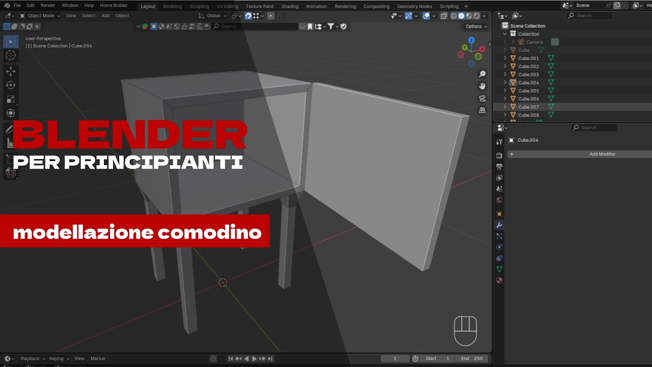 blender costruire un comodino in legno