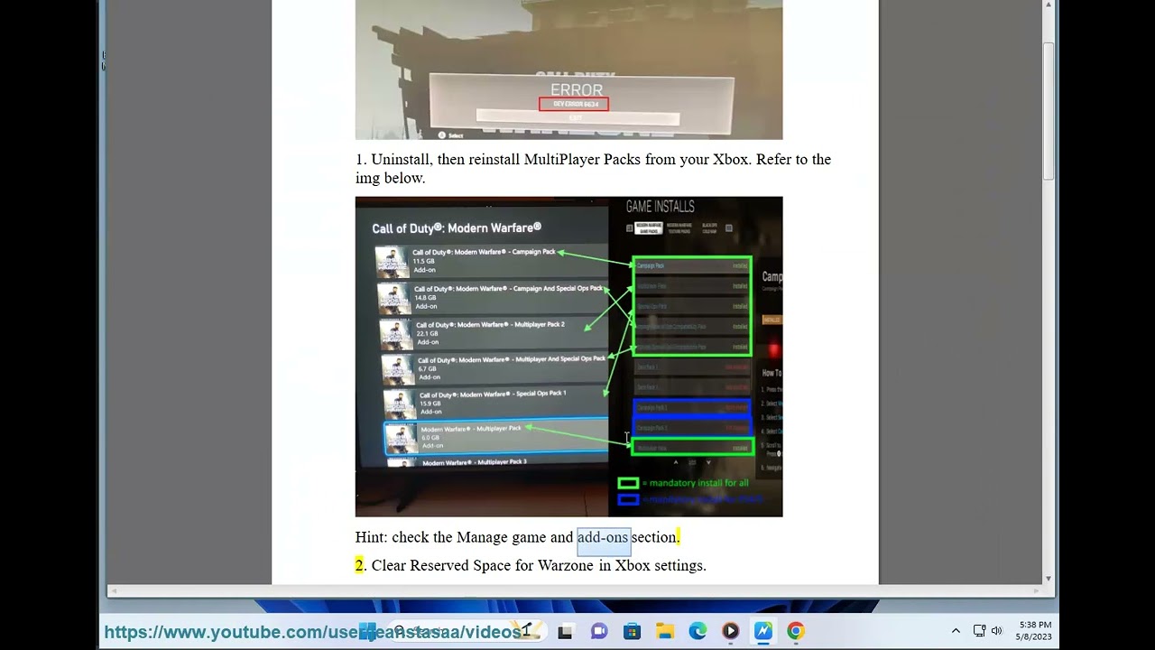 Fix Dev error 6634 in Warzone on Xbox