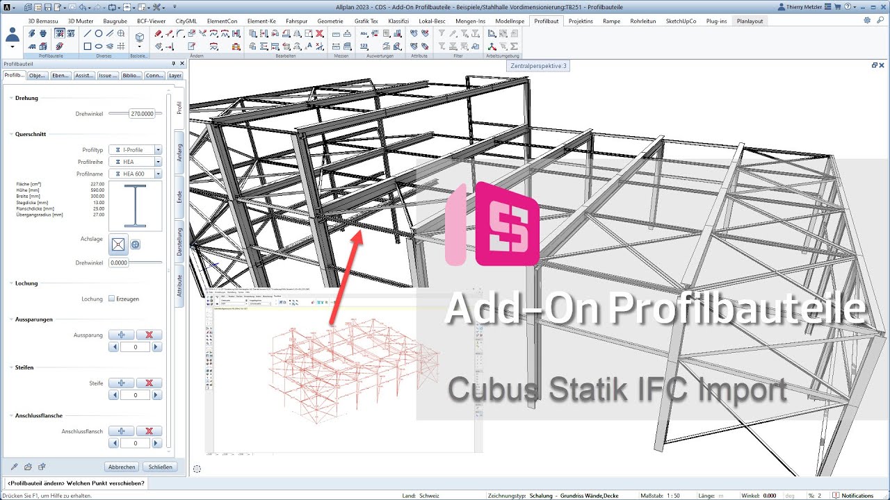 ALLPLAN Add-On Profilbauteile | Cubus Statik IFC Import