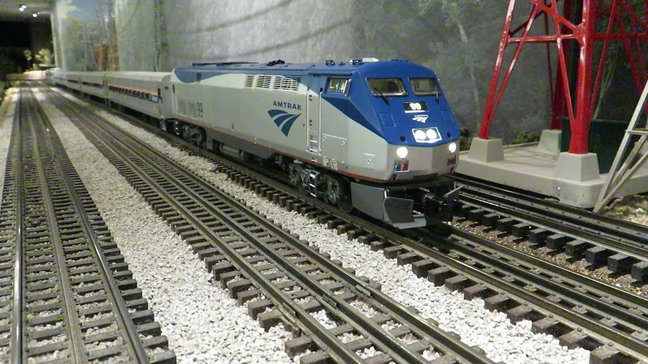 San Diego 3 Railers MTH Amtrak Genesis San Diegan train action