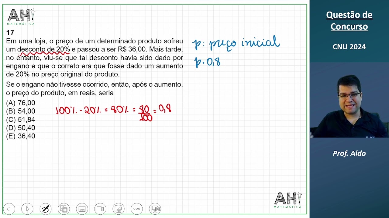 Questão de Concurso - CNU 2024 - Nível Intermediário - 17 - Gabarito B - Matemática Financeira