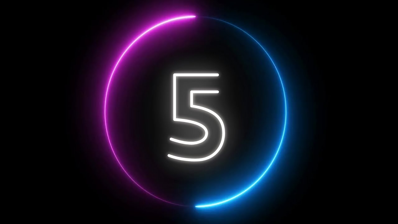 5 Second Countdown | Neon Futuristic Live Stream Countdown | Neon Light Intro 🚀✨