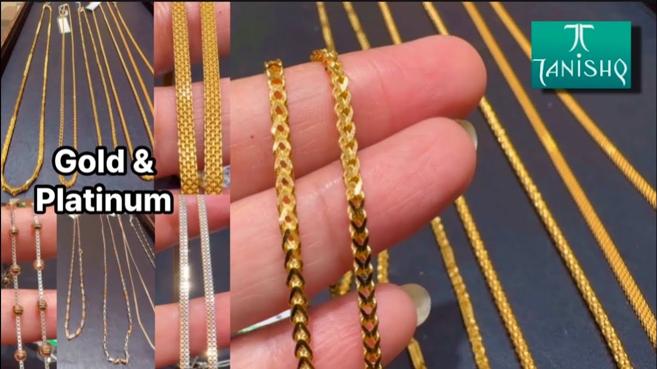 Tanishq Unisex Daily wear Gold & Platinum Chain Designs/Gold Chain Designs/Platinum Chain/Deeya
