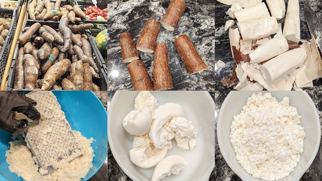 How to grate the cassava and squeeze the juice out.