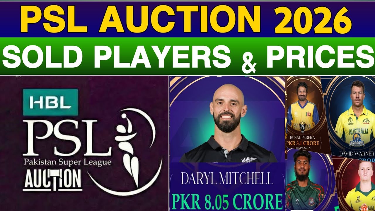 PSL 2026 Auction Results &ndash; Full Sold Players List & Prices
