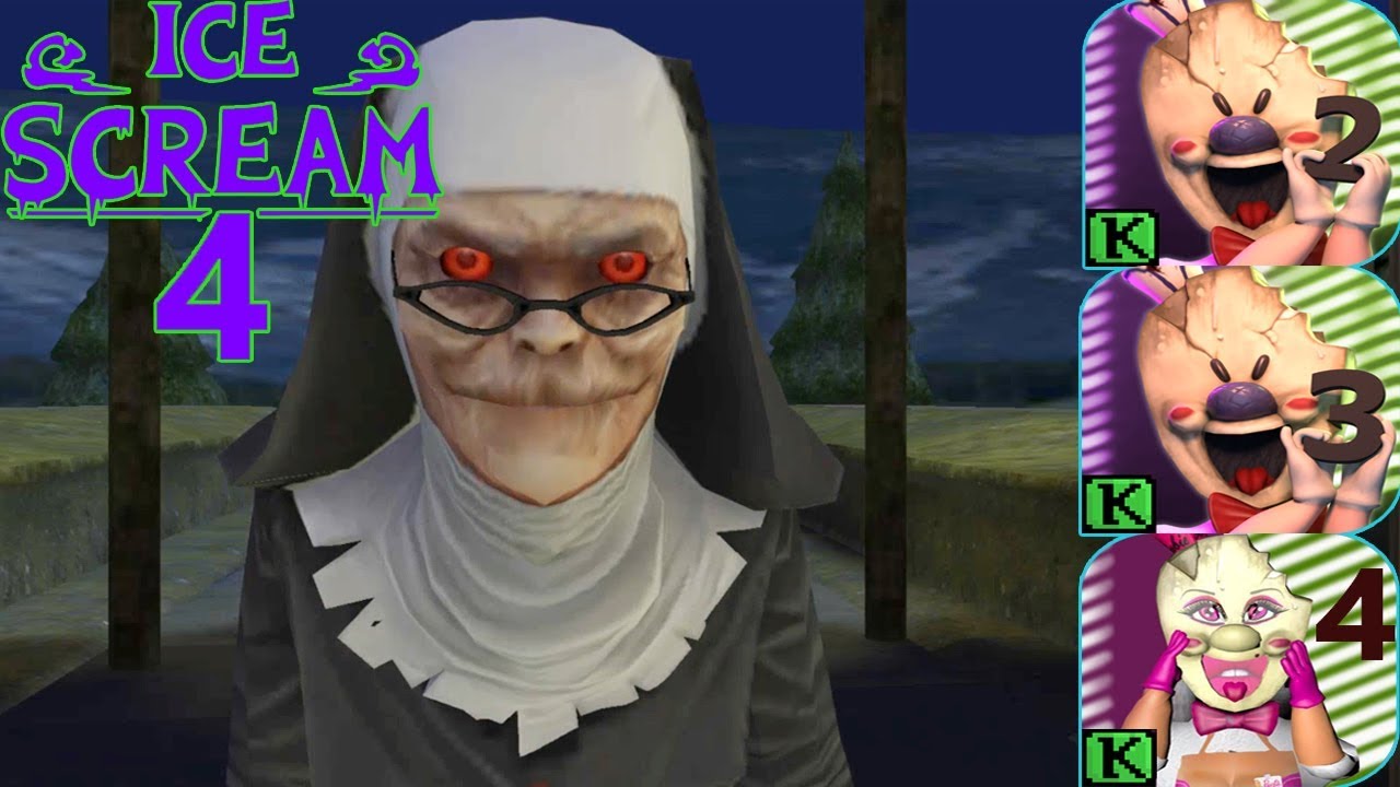 Ice Scream 1,Ice Scream 2,Ice Scream 3,Ice Scream 4 -  Gameplay Walkthrough