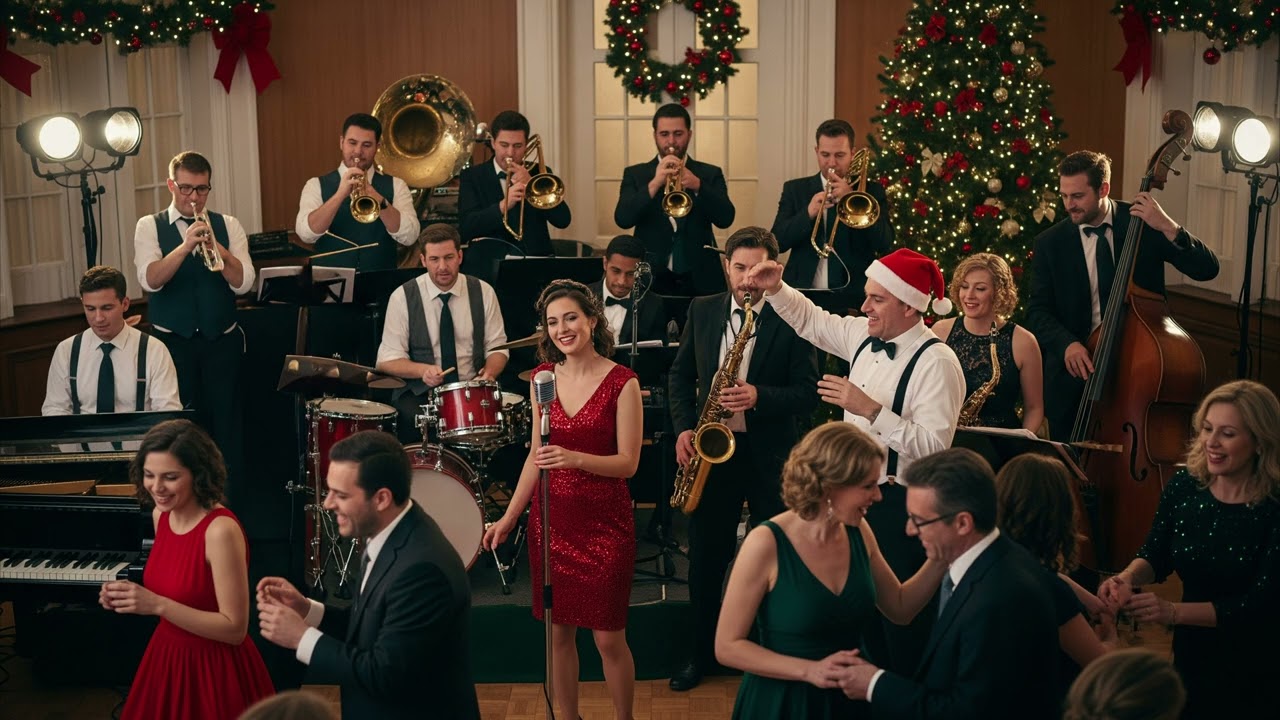 UPBEAT CHRISTMAS SWING JAZZ🎄🎺 Fast Tempo Big Band for a Joyful Holiday Party!
