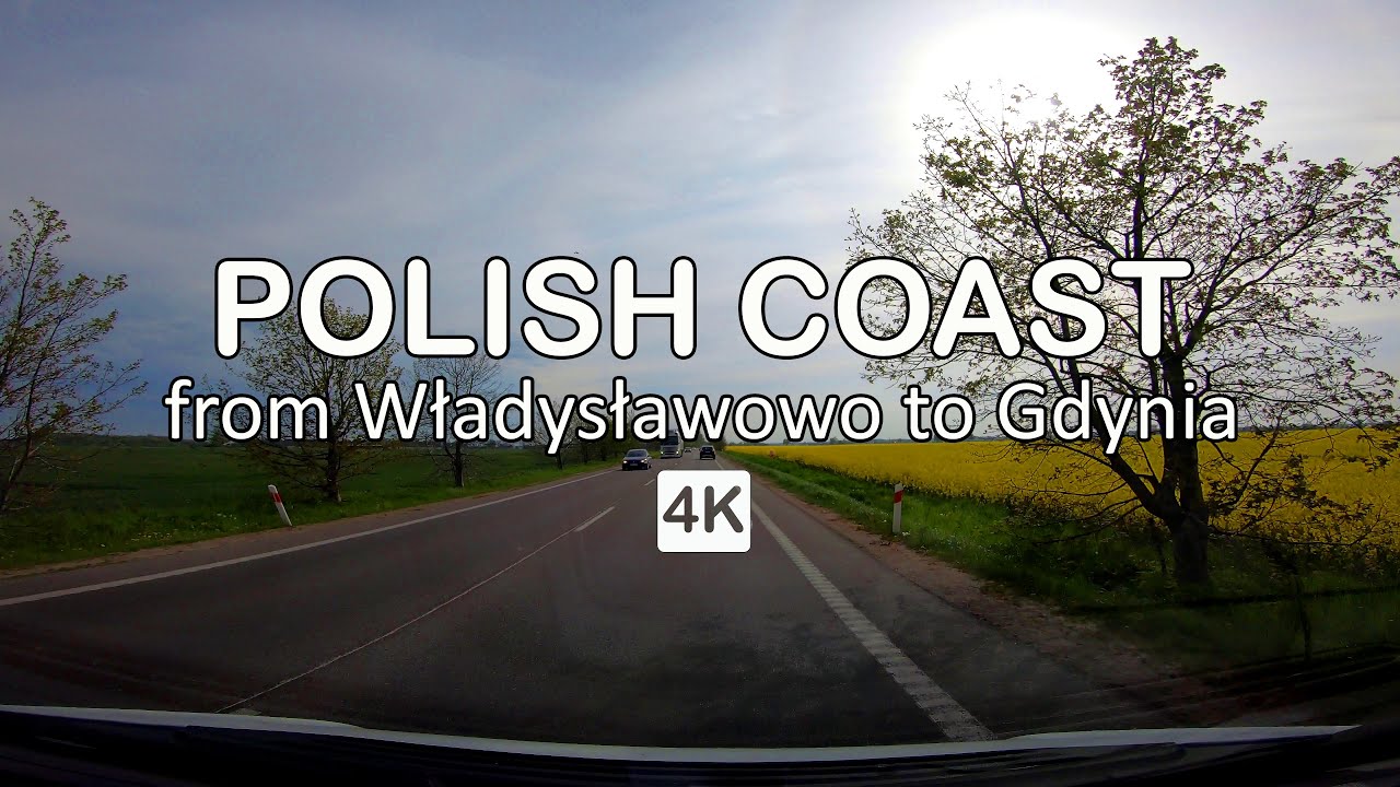 4K Road Trip Władysławowo - Gdynia. Scenic drive. Pomeranian. Poland