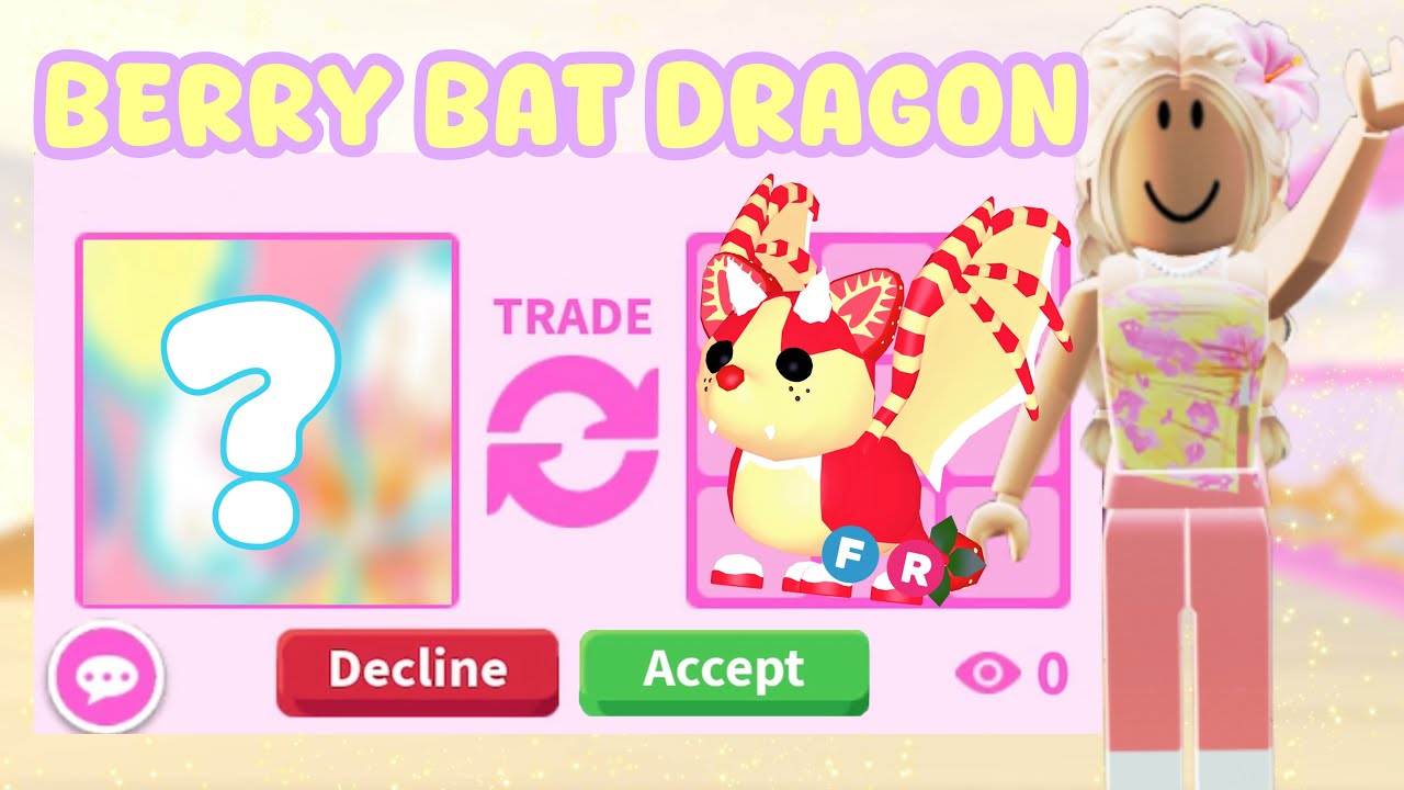 Обменяю на дракона-летучую мышь в стиле «Клубничный пирог» в игре Adopt Me!?
