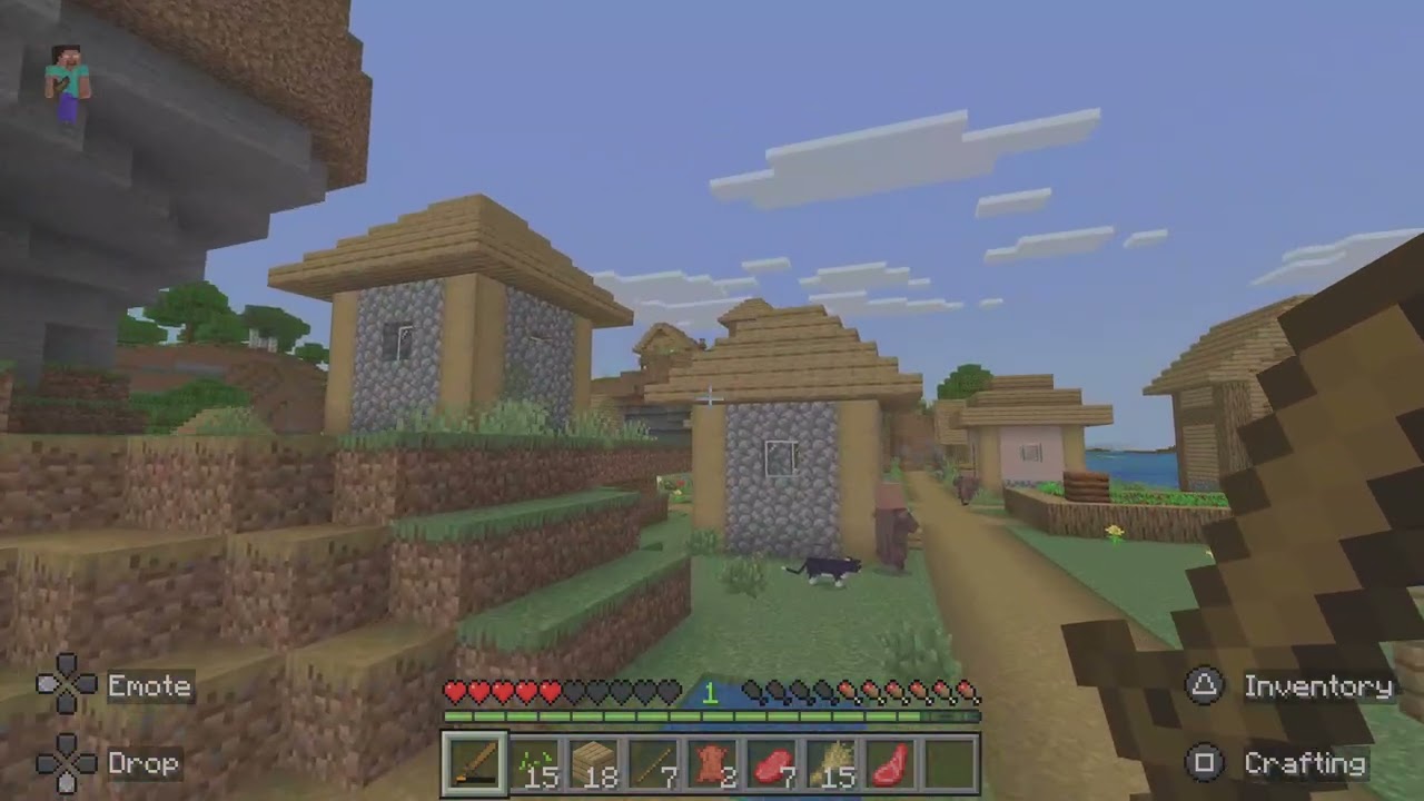 Playing Minecraft.