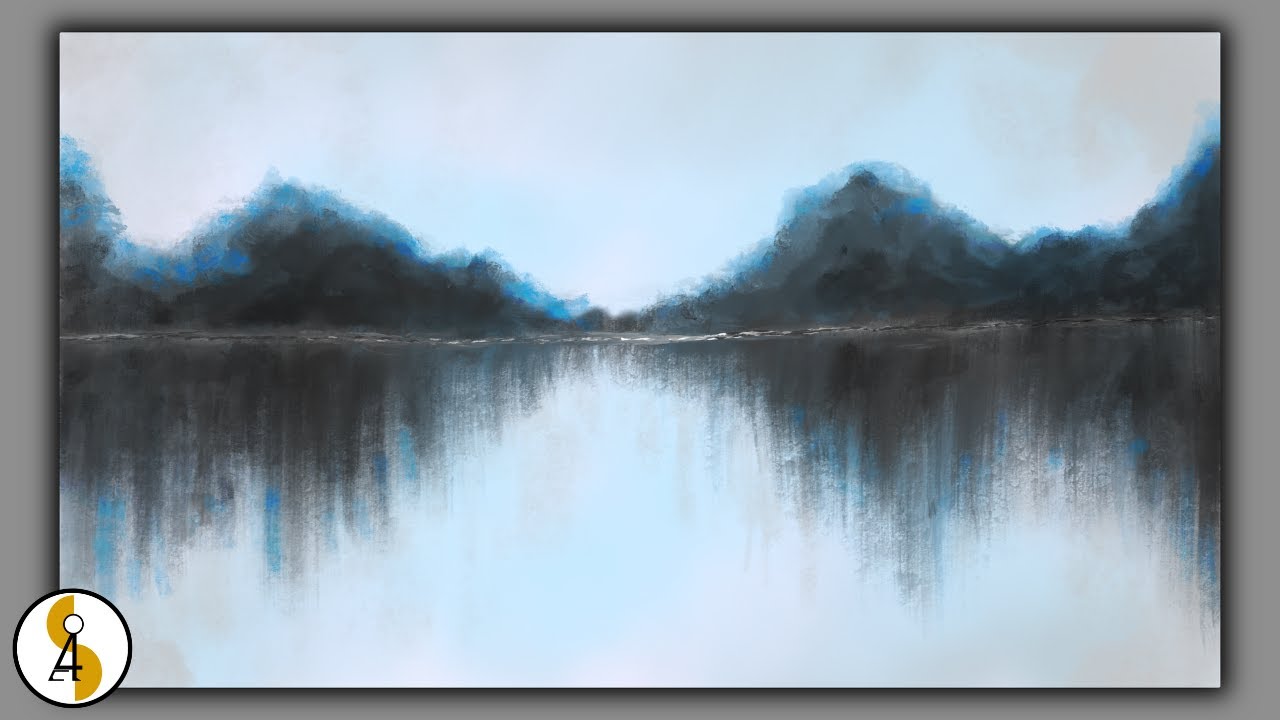 Abstract Landscape Painting / Lake / Satisfying Art / iPad Pro Abstract Art / Easy Art / Demo #08