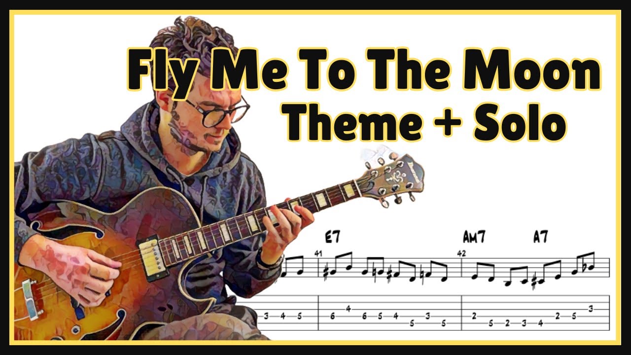 Song Tutorial & Cover | Fly Me To The Moon | Guitar Cover | TABS On Screen