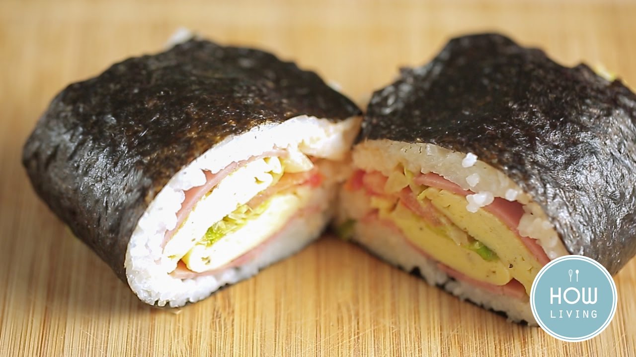 火腿蛋免捏飯糰做法 早餐 握壽司 便當 野餐食譜 料理影片 Homemade Rice Ball | HowLiving美味生活