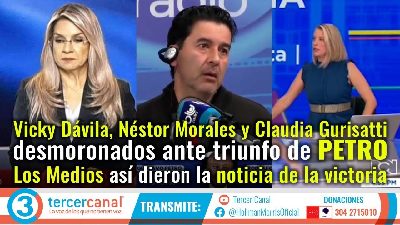 Vicky Dávila y Néstor Morales desmoronados ante triunfo de Petro / Así dieron la noticia
