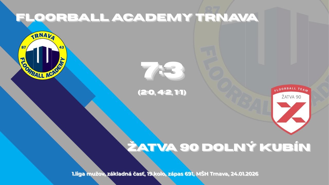 M1 - Floorball Academy Trnava  vs Žatva 90 Dolný Kubín 7:3 (24.01.2026)