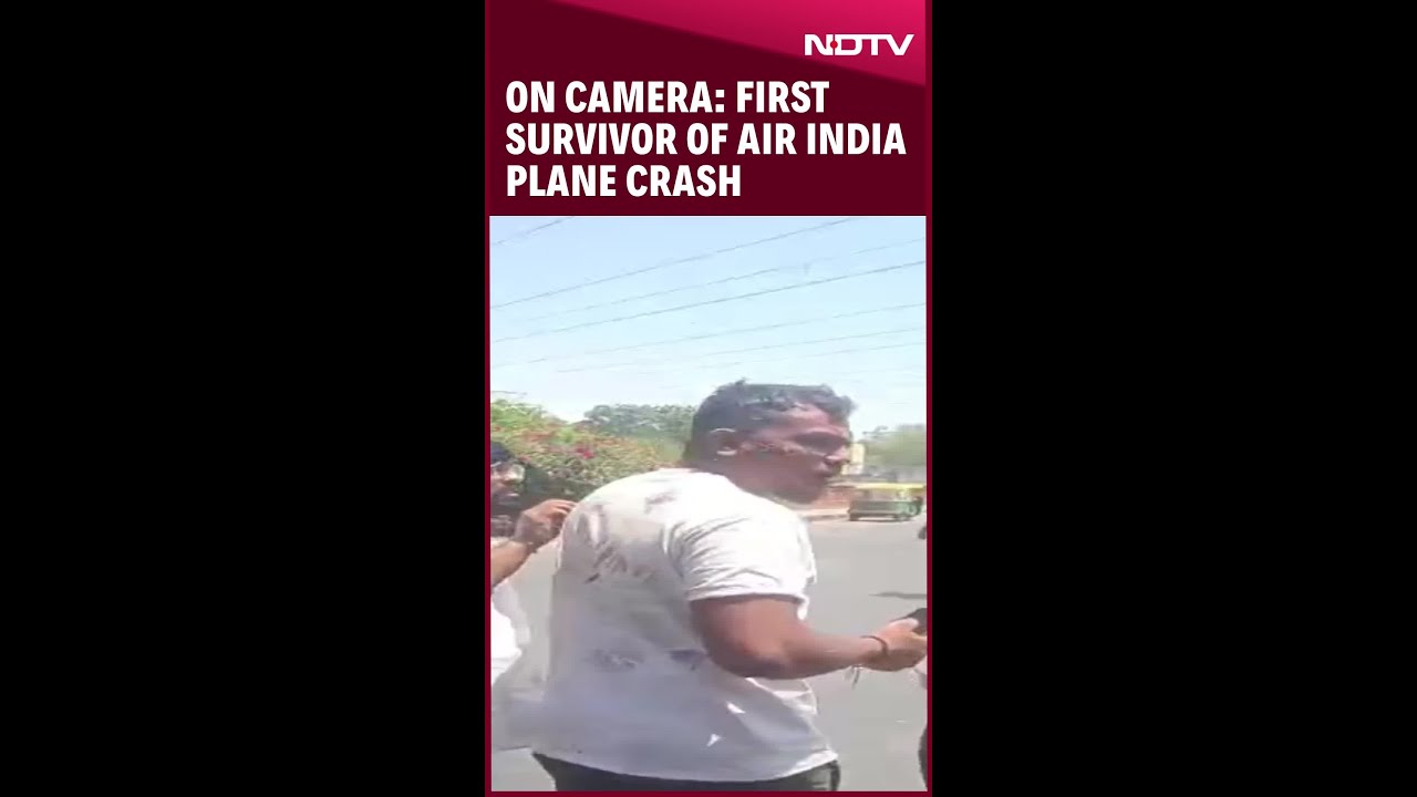 Video Emerges Of First Survivor Walking After Ahmedabad Plane Crash