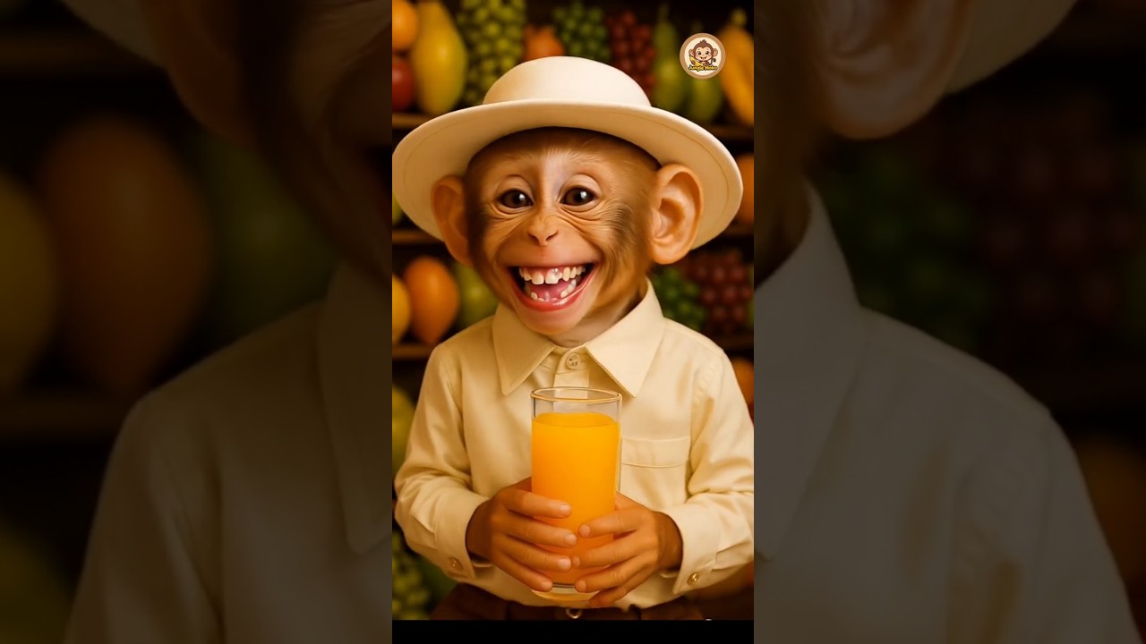 🍹😂When a monkey tastes mango juice for the first time...