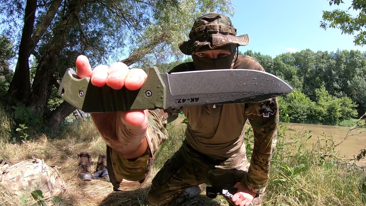 COLD STEEL AK47 FIELD KNIFE - CPM3V - DESTRUCTION TEST - UNTIL IT BREAKS - MOVIE # 13 THE DEATH JUMP