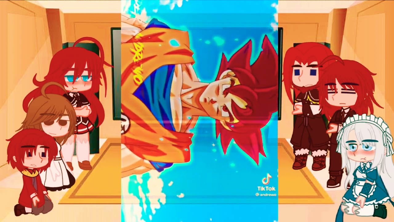 Familia Gremory reagindo ao Goku com goku x rias (vídeo curto)