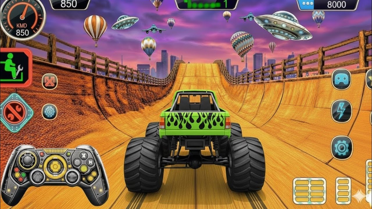 Mega Ramp Challenge! 🤯 Super Crazy GT Monster Truck Racing Stunts | Android Gameplay