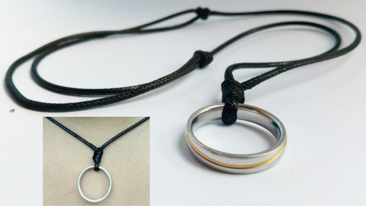 cara membuat simpul kalung tali bandul cincin