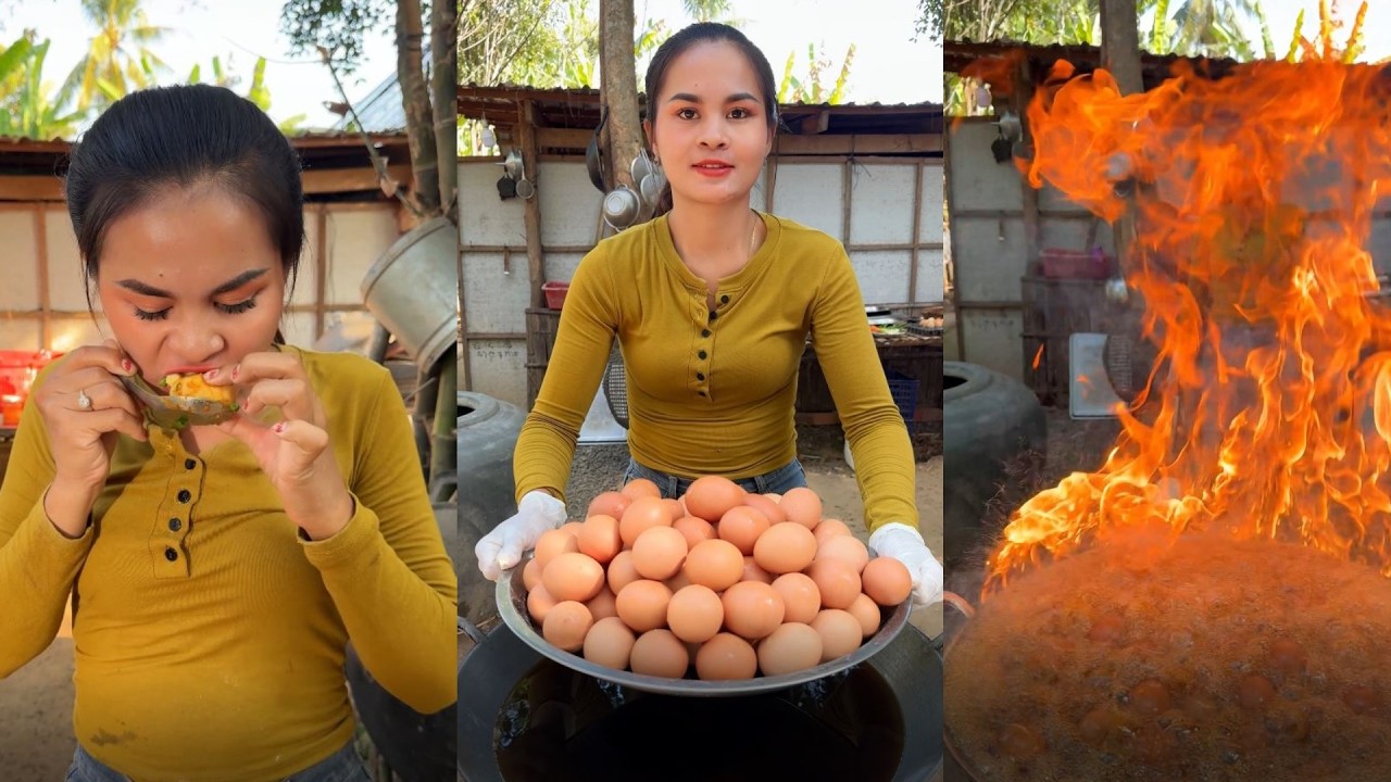 Amazing cooking deep fried egg recipe