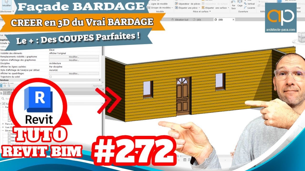 BARDAGE BOIS avec REVIT : L'astuce Ultime pour le réussir aisément - TUTO 272 gratuit