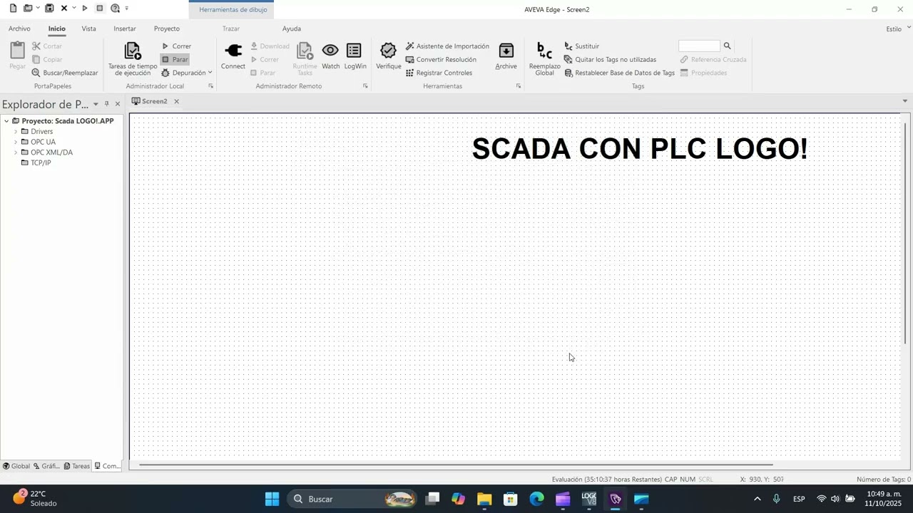 🔵 SCADA AVEVA EDGE Y PLC LOGO